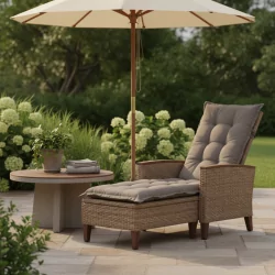 Coussin avec dossier PANAMA 50 x 123 cm - MADISON Série Longue - Taupe