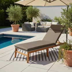 Coussin de bain de soleil ECO+ - MADISON Série Canvas - Taupe