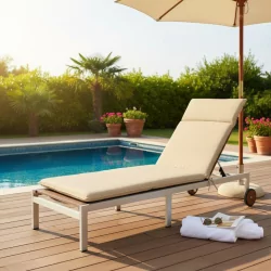 Coussin de bain de soleil ECO+ - MADISON Série Canvas - Beige