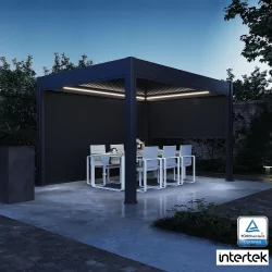 Pergola bioclimatica motorizzata Ombréa ELMO autoportante 3x4M - Antracite