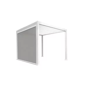 Pergola AUTOPORTANTE couleur bois naturel + 1 store Blanc 3M OMBREA