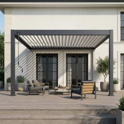 Pergola Bioclimatica Addossata Collezione VS 4x4M -...