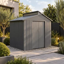 Abri de jardin en métal avec puit de lumière- BOIS VIEILLI - 5,4 m²