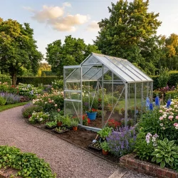 Serre de jardin en polycarbonate 66 + Base – 3,6m²